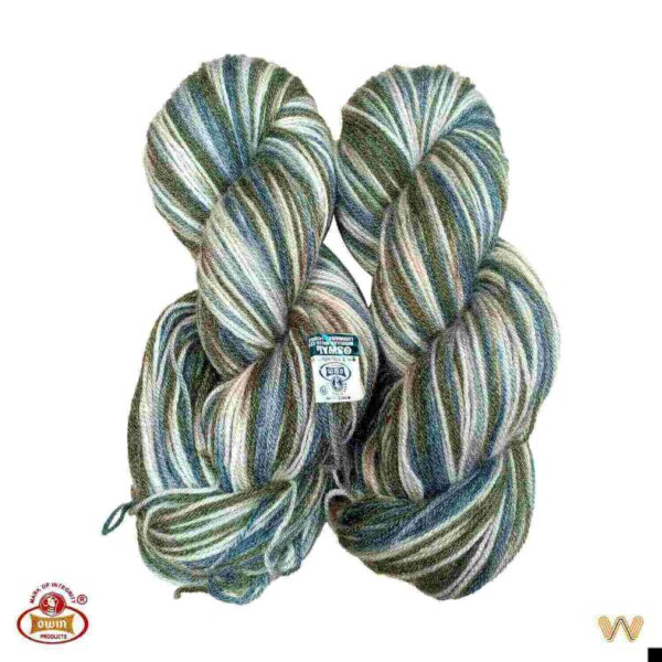 Oswal Micro Rangoli Wool - Multi Green Blue White
