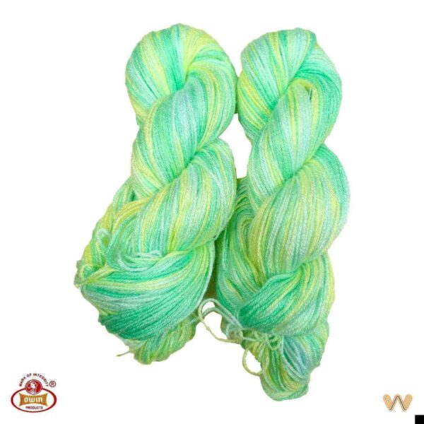 Oswal Micro Rangoli Wool - Green Yellow Blue